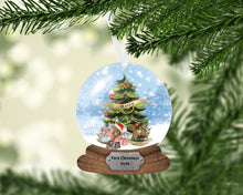 Load image into Gallery viewer, Baby's First Christmas Snow Globe Ornament, Christmas, Personalized, Name Ornament, Custom Christmas, Baby's First Christmas, Kids Ornament