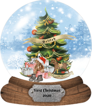 Load image into Gallery viewer, Baby's First Christmas Snow Globe Ornament, Christmas, Personalized, Name Ornament, Custom Christmas, Baby's First Christmas, Kids Ornament