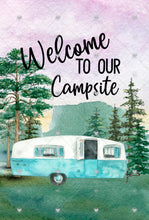Load image into Gallery viewer, Camping Garden Flag, Camper Garden Flag, Personalized, Name Garden Flag, Camper Decor, Camping Flag, Yard Decoration, Camper Decor