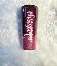 Load image into Gallery viewer, Rose Gold and Brown Ombre Glitter Tumbler, Personalized with Name, Insulated, Custom Name Tumbler, Ombre Tumbler, Mom Gift, Travel Cup, 22oz