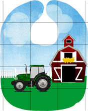 Load image into Gallery viewer, Farm Tractor Personalized Bib and Burp Cloth Set - Newborn Baby, Baby Boy Shower Gift, Farmer Baby Gift, Custom Name Bib, New Baby Gift, Farmer Bib