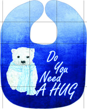 Load image into Gallery viewer, Personalized Polar Bear Bib and Burp Cloth Set - Blue and White - Newborn, Baby, Baby Shower Gift, Bib with Name, New Baby Gift, Bear Gift