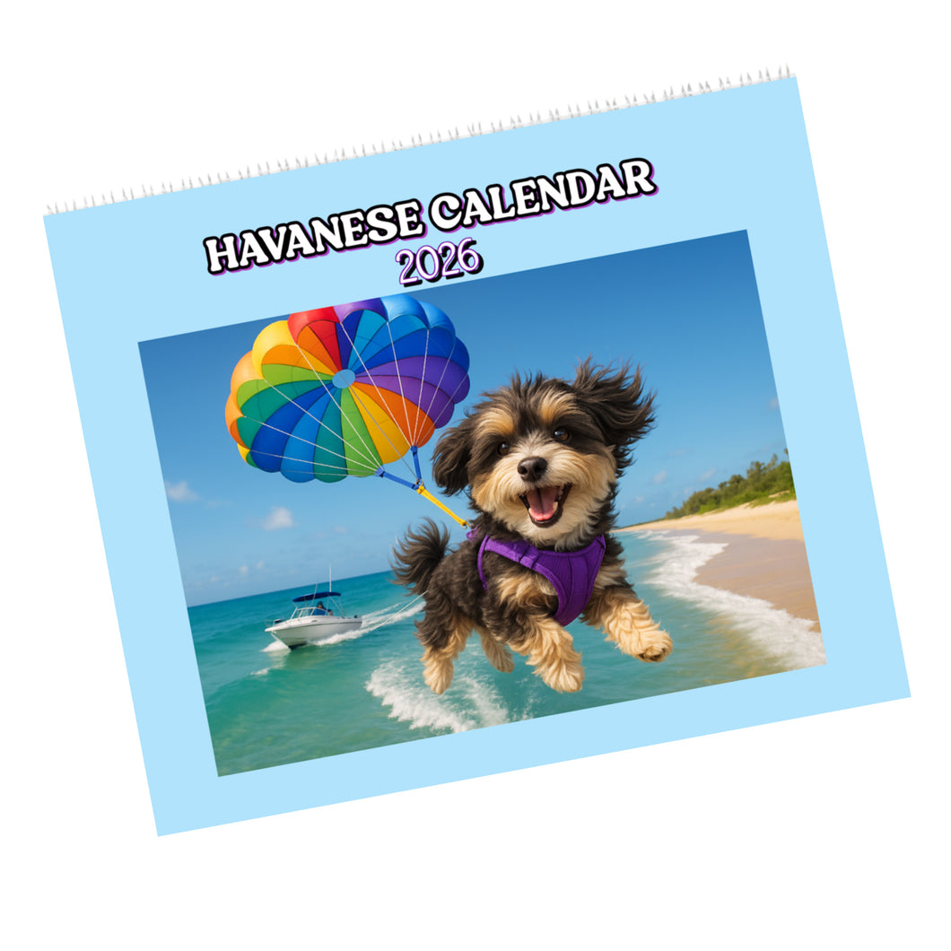 Havanese Dog Calendar 2026 Featuring 12 Different Havanese Dogs, Gift for Havanese Owner, New Dog Mom, Spiral Wall Calendar