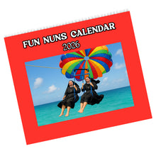 Load image into Gallery viewer, Fun Nuns Calendar 2026 Featuring 12 Different Images, Funny Gift for White Elephant, Humorous Catholic Present, Spiral Wall Calendar
