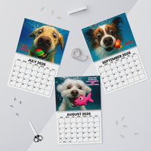 Load image into Gallery viewer, Underwater Dogs Calendar 2026 Featuring 12 Different Dog Breeds, Funny Gift for Dog Owner, New Dog Mom, Spiral Wall Calendar, Dog Lover