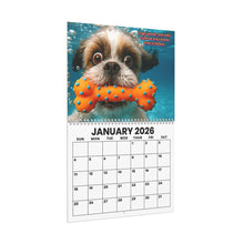 Load image into Gallery viewer, Underwater Dogs Calendar 2026 Featuring 12 Different Dog Breeds, Funny Gift for Dog Owner, New Dog Mom, Spiral Wall Calendar, Dog Lover