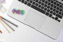 Load image into Gallery viewer, Succulent Holographic Sticker, Laptop Sticker, Water Bottle Sticker, Watercolor Succulent Sticker, Holographic Tumbler Sticker, Succulent