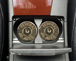 Pistol Shell 45 Caliber Ceramic Car Coasters, Set of 2, Bullet Car Coaster, Sandstone Car Coaster, Car Coasters for Men, Hunting Coaster
