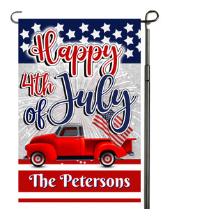 Patriotic Garden Flag Personalized, 4th of July Garden Flag, Red White and Blue Flag, Welcome Yard Flag, Independence Day Decor