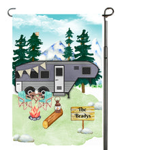 Load image into Gallery viewer, Camping Garden Flag, Personalized, Garden Flag, Name Garden Flag, Camper Decor, Camping Flag, Yard Decor, Yard Decoration, Camper Decor