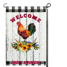 Load image into Gallery viewer, Chicken Garden Flag, Personalized, Garden Flag, Name Garden Flag, Welcome Chicken Flag, Farm Life, Farm Yard Flag, Yard Decoration, Ranch