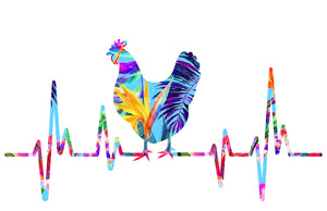 Chicken Heartbeat Decal Sticker, Chicken Sticker, Chickens, Chicken Gift, Gift for Chicken Lover, Farm Sticker, Car Window, Laptop, Tumbler
