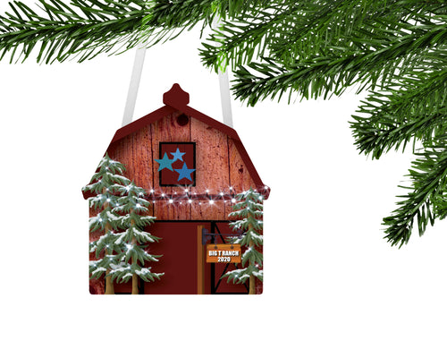 Barn Personalized Christmas Ornament, Farm Ornament, Ranch Ornament, Watercolor Ornament, Holiday Decoration, Gift Exchange, Tree Décor
