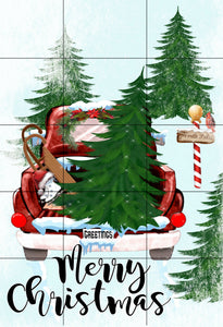 Red Christmas Truck Garden Flag, Personalized Garden Flag, Christmas Garden Flag, Family Gift, Custom Garden Flag, Christmas Decor