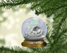 Load image into Gallery viewer, Memorial Sleeping Baby Angel Snow Globe Ornament, In Memory Christmas Ornament, Remembrance Gift, Baby, Memorial Gift, Printed on Both Sides