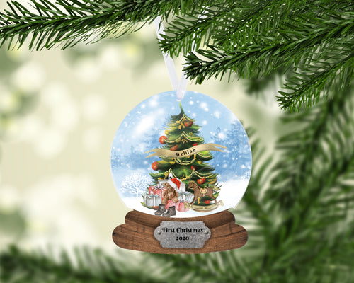Baby's First Christmas Snow Globe Ornament, Christmas, Personalized, Name Ornament, Custom Christmas, Baby's First Christmas, Kids Ornament