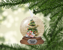 Load image into Gallery viewer, Baby&#39;s First Christmas Snow Globe Ornament, Christmas, Personalized, Name Ornament, Custom Christmas, Baby&#39;s First Christmas, Kids Ornament