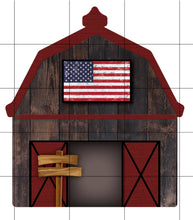 Load image into Gallery viewer, Barn Flag Personalized Ornament, Farm Ornament, Ranch Ornament, Barn American Flag Ornament, Family Gift, Holiday Decoration, Tree Decor