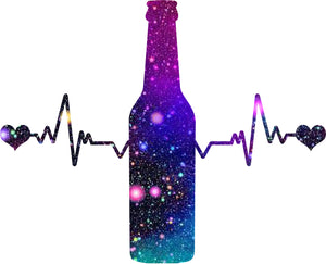 Beer Bottle Heartbeat Decal Sticker, Beer Sticker, Beer Gift, Gift for Beer Lover, Beer Bottle Sticker, Alcohol, Window, Laptop, Tumbler