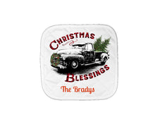 Load image into Gallery viewer, Christmas Blessings Truck Oven Mitt Pot Holder Towel Gift Set Personalized, Mom, Housewarming Gift, Hostess Gift, Custom Kitchen Set