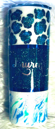 Leopard Glitter Tumbler Personalized - One of a Kind, Cheetah Tumbler, Cheetah, Gift for Mom, Insulated, Tumbler, Leopard Gift, 20 oz