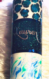 Leopard Glitter Tumbler Personalized - One of a Kind, Cheetah Tumbler, Cheetah, Gift for Mom, Insulated, Tumbler, Leopard Gift, 20 oz