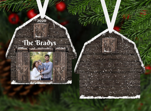 Barn Photo Christmas Ornament, Personalized Ornament, Custom Family Gift, Farm, Ranch, Name Ornament, Farm Gift, Ranch, Picture Gift