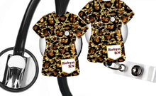 Load image into Gallery viewer, Stethoscope Badge Reel Leopard Glitter ID Tag Personalized, Nurse Steth Tag, Cheetah Name Badge, RN, CNA, Vet Tech, Nursing Student Gift
