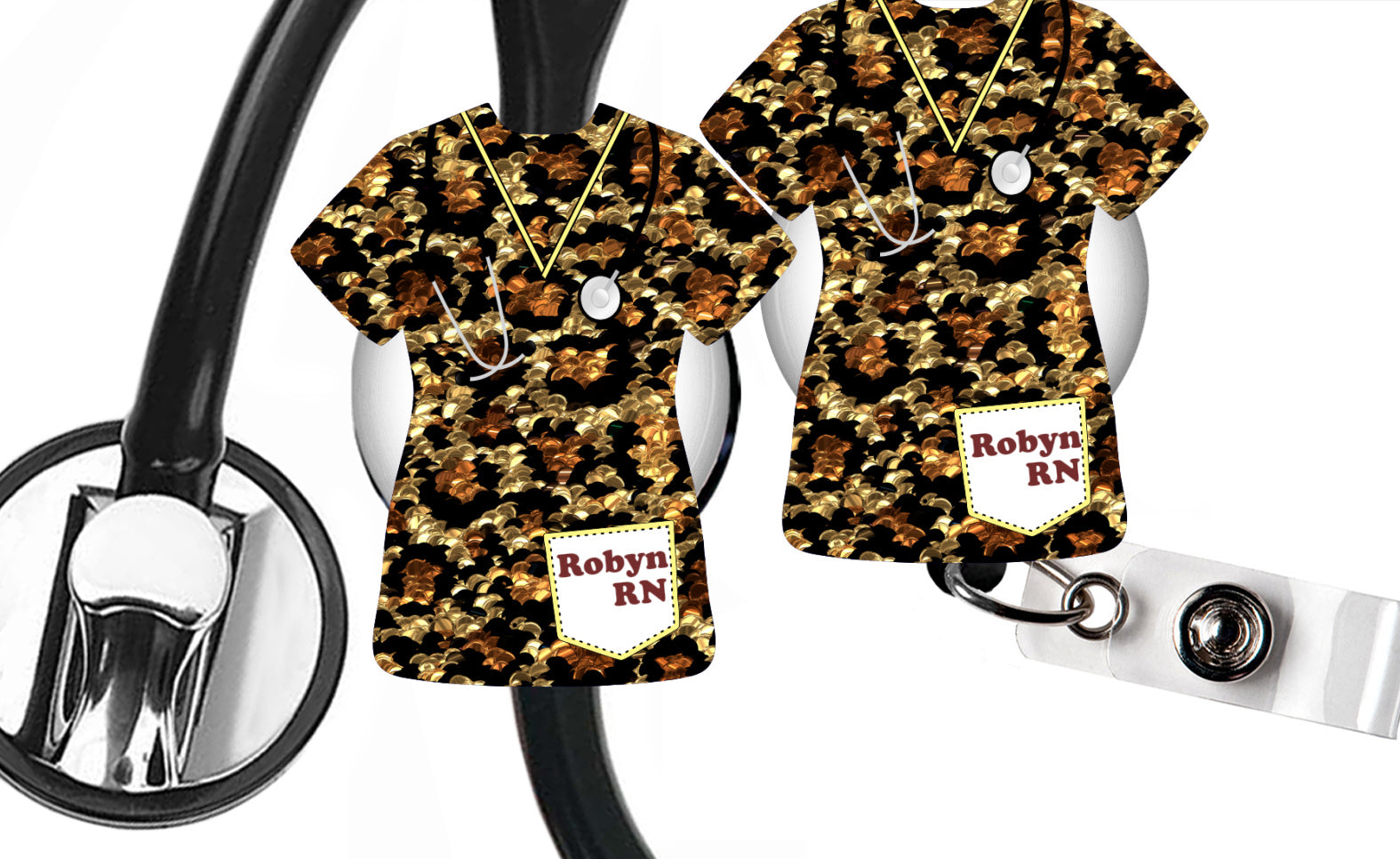 Cheetah Pumpkin Badge Reel, Fall Badge Reel, Nurse Badge Reel