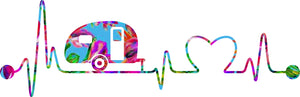 Camper Heartbeat Sticker Decal, Camper Sticker, Outdoors Decal, Camping, Camp, Retro Camper, Car Window, Laptop, Choose Size/Color
