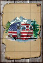 Load image into Gallery viewer, Patriotic Camper Garden Flag, Camping Garden Flag, Personalized, Name Garden Flag, Camper Decor, Camping Flag, Camper Decor, Gift for Camper
