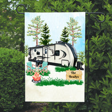 Load image into Gallery viewer, Camping Garden Flag, Personalized, Garden Flag, Name Garden Flag, Camper Decor, Camping Flag, Yard Decor, Yard Decoration, Camper Decor