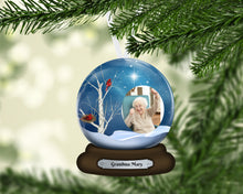 Load image into Gallery viewer, Memorial Cardinal Snow Globe Ornament, In Memory Christmas Ornament, Remembrance Gift, Loss of Loved One, Memorial Gift, Printed Both Sides