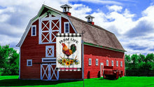 Load image into Gallery viewer, Chicken Garden Flag, Personalized, Garden Flag, Name Garden Flag, Welcome Chicken Flag, Farm Life, Farm Yard Flag, Yard Decoration, Ranch