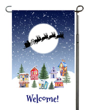 Load image into Gallery viewer, Winter Village Christmas Santa Garden Flag, Personalized Garden Flag, Christmas Garden Flag, Family Gift, Custom Garden Flag, Christmas Decor