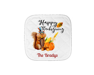 Thanksgiving Squirrel Towel Oven Mitt Pot Holder Gift Set Personalizedstess Gift