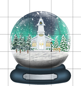 Little White Church Snow Globe Christmas Ornament, Personalized Custom Name Christmas Holiday, Gift for Mom, Grandma Gift, Family Gift