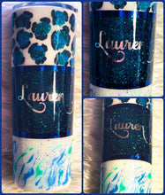 Load image into Gallery viewer, Leopard Glitter Tumbler Personalized - One of a Kind, Cheetah Tumbler, Cheetah, Gift for Mom, Insulated, Tumbler, Leopard Gift, 20 oz