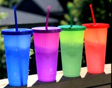 Load image into Gallery viewer, Custom Color Changing 24 oz. Tumblers, Thermal Tumbler with Name, Personalized Cup, Color Changing, Pool Cups, Summer Cup, Reusable Cup