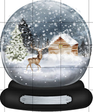 Load image into Gallery viewer, Deer Cabin Snow Globe Christmas Ornament, Personalized Ornament, Custom Christmas Holiday, Name Ornament, Gift for Dad, Man Gift, Cabin Gift