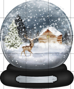 Deer Cabin Snow Globe Christmas Ornament, Personalized Ornament, Custom Christmas Holiday, Name Ornament, Gift for Dad, Man Gift, Cabin Gift