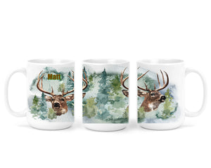 Deer Gifts for Him, Personalized Coffee Mug - Hunter, Hunting, Mug for Man, Custom Name Mug, Coffee Mug for Guys, Dad Gift, Father's Day