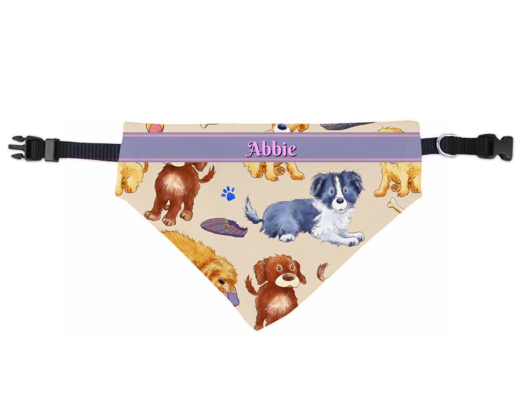 Dog Bandana Over the Collar, Personalized, Includes Collar, Custom Pet Bandana, Personalized Pet Scarf, Pet Owner Gift, New Dog, Choose Size