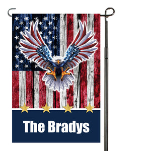 Patriotic Eagle Garden Flag Personalized, USA Garden Flag, Red White and Blue Flag, Veteran Flag, Holiday Yard Flag, American Flag Decoration