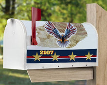 Load image into Gallery viewer, Mailbox Cover with Magnetic Strip - Personalized Patriotic Eagle Mailbox Decor - Custom Address Mailbox Cover, Personalized Mailbox Cover