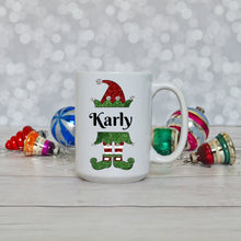 Load image into Gallery viewer, Elf Girl or Elf Boy Kids Personalized Merry Christmas Mug Unique Cup Gift Hot Chocolate Cup for Children Stocking Stuffer Hot Cocoa Mug Kids