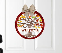 Load image into Gallery viewer, Fall Tree of Life Door Hanger - Personalized, Name Door Hanger, Family Gift, Custom Door Hanger, Wedding Gift, Front Door Hanger, Autumn