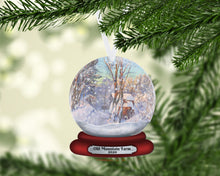 Load image into Gallery viewer, Farmhouse Snow Globe Christmas Ornament, Personalized Ornament, Custom Christmas Holiday, Name Ornament, Gift for Dad, Farm, Farmer