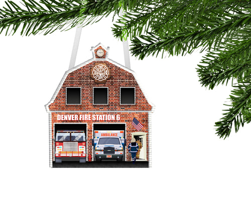 Fire Station/EMS/Paramedic Personalized Ornament, EMS Ornament, Firefighter, Ambulance, EMS Gift, Ambulance Gift, First Responder