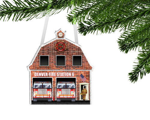 Firehouse Personalized Ornament, Fire Department Ornament, Custom Ornament, Firefighter Gift, Firefighter, Fireman Gift, First Responder